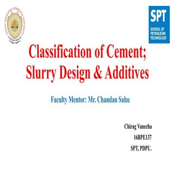 Cement& slurry design
