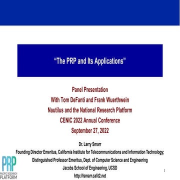 The PRP and Its Applications - Nautilus and the National Research Platform