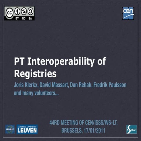 44rd CEN WS/LT meeting PT interoperability of registries