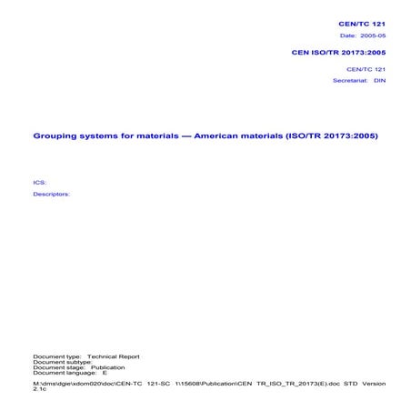 Cen iso tr 20173 english