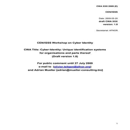 Cen Isss Workshop On Cyber Identity Cwa Cid V1.8[1]