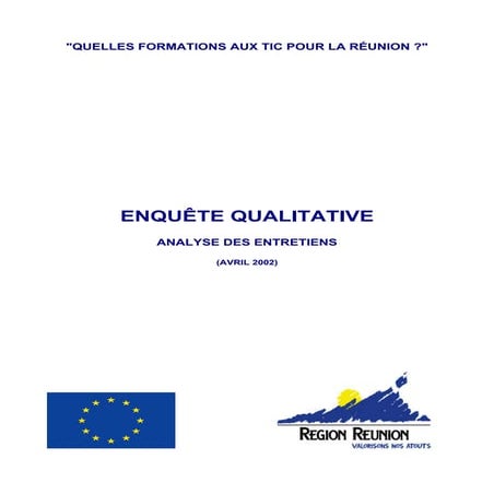 Quelles formations aux TIC pour l'ile de la Réunion - Enquête qualitative - A...