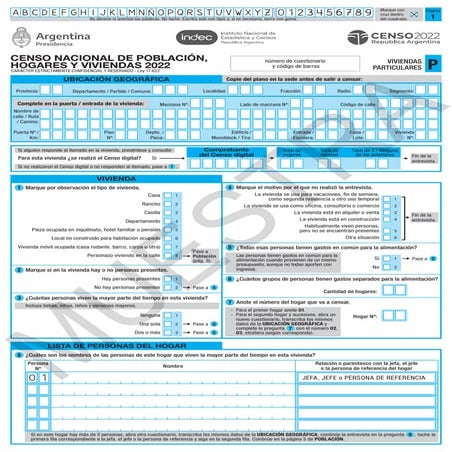 Cuestionario para el censo 2022