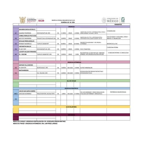 Emergency Patient Management and Case Overview at IMSS-BIENESTAR Tlapa ...