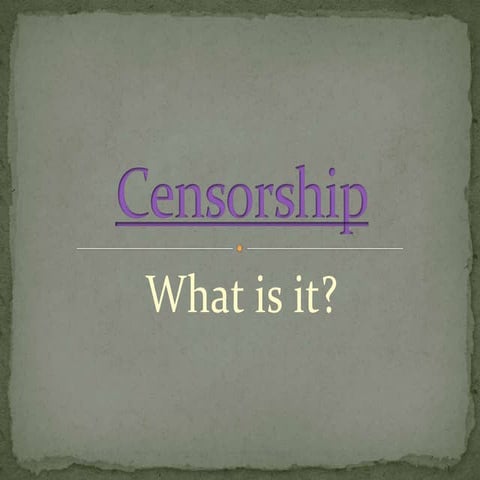 Censorship
