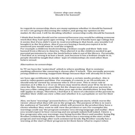 Censor ship case study