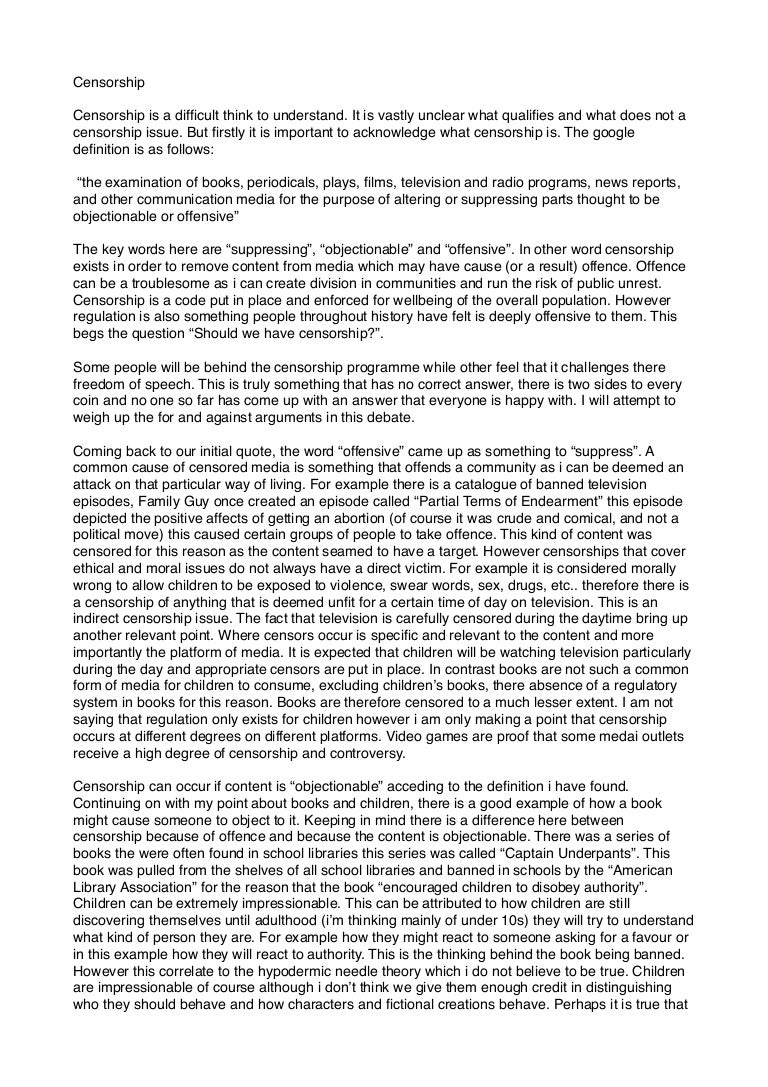 Censorship essay