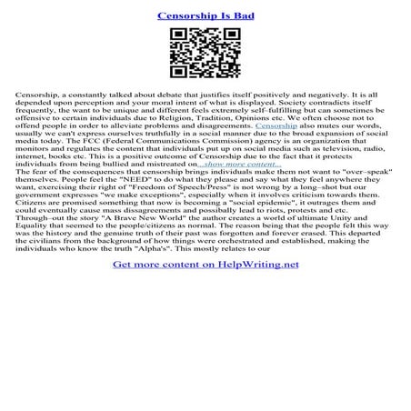 Censorship Essay Topics