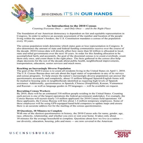 Introduction to the 2010 Census | PDF