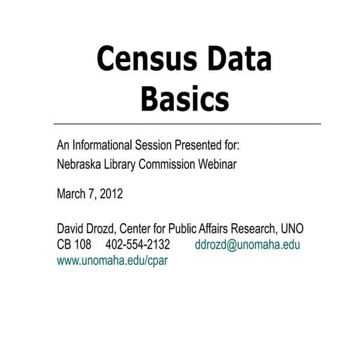 NCompass Live: American FactFinder: the Census Bureau's online data retrieval...