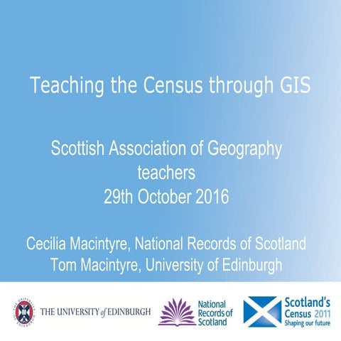 SAGT Conference 2016 - Teaching Census through GIS