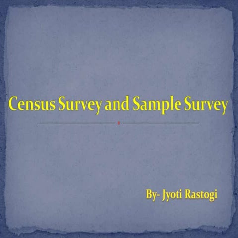 Census method and sampling method