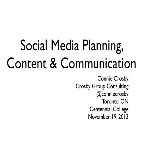 Social media planning, content and communication
