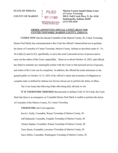 Center Township Constable Court Order pdf Center Township Constable Court Order pdf