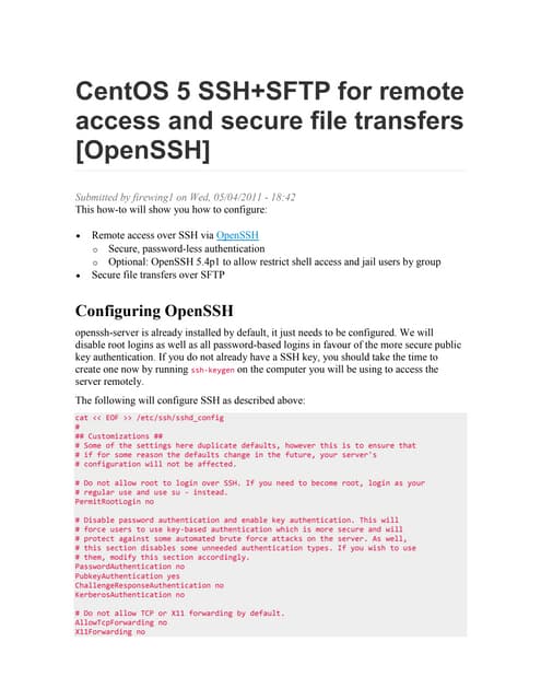 Cent os 5 ssh