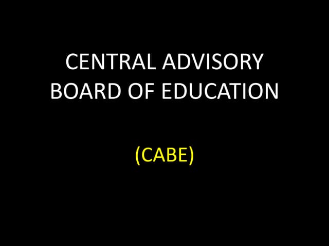 Central advisory board of education