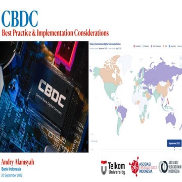 Central Bank Digital Currency (CBDC): Best Practice and Technical Considerations