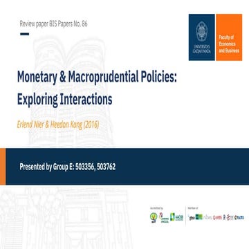 Monetary and Macroprudential Policies: Interactions and Impacts on ...