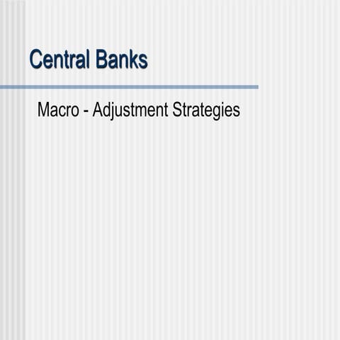 Central Banks Macro Adjustments