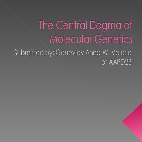 Central dogma of molecular genetics valerio