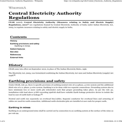 Central electricity authority regulations   wikipedia
