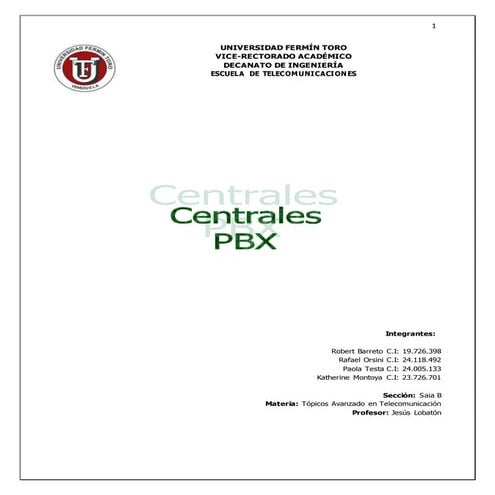 Centrales telefonicas pbx