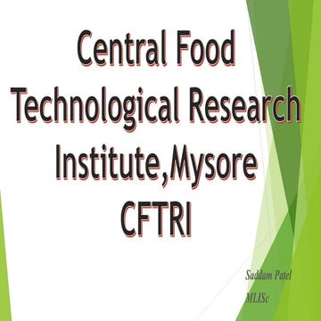 Central food technological research institute, mysore