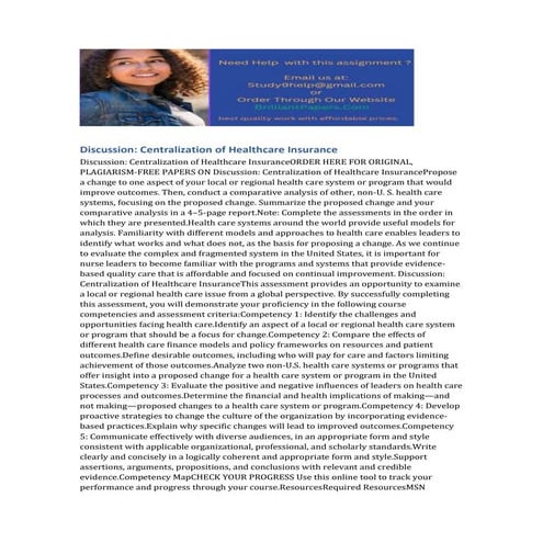 Centralization of Healthcare Insurance.docx
