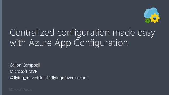 Centralized configuration with azure app configuration