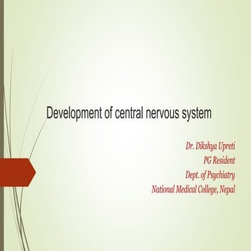 Development of central nervous system