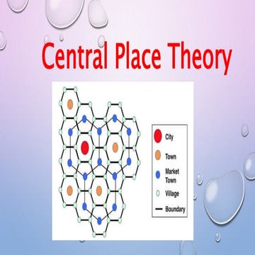 Central Place Theory and its merit and demerit