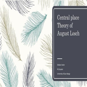 Central place theory of august losch