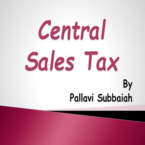 Central sales tax
