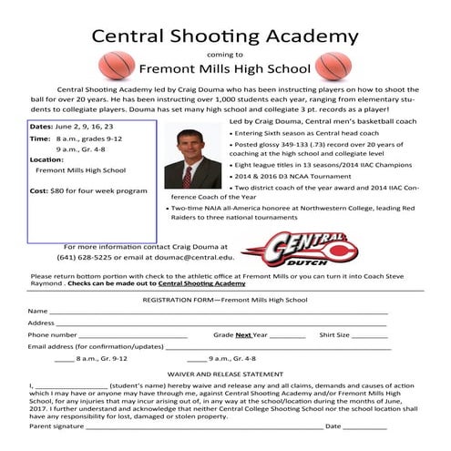 Central shooting academy flyer