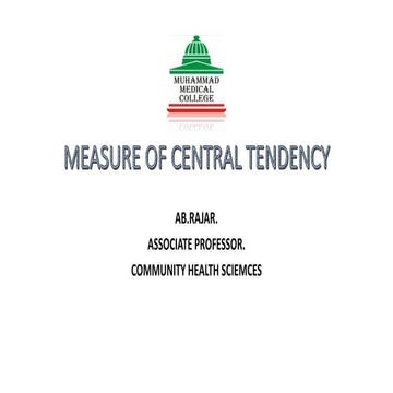 MEASURE OF CENTRAL TENDENCY  