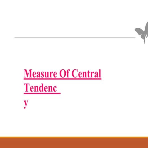 computation of measures of central tendency