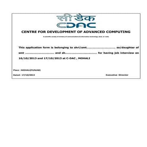 Centre for development of advanced computing