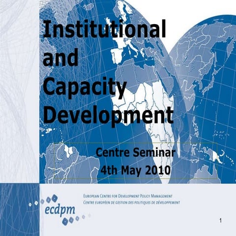 Institutional and Capacity Development