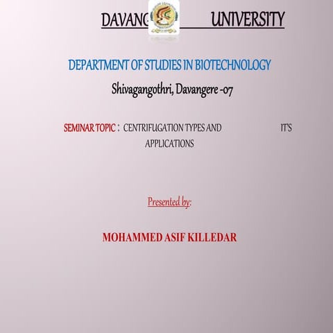 Centrifugation types and its application