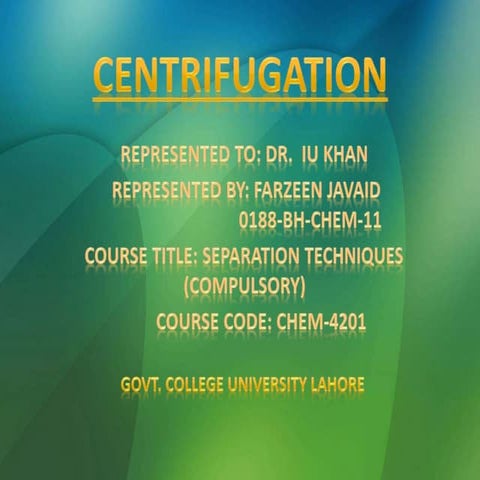 Centrifugation