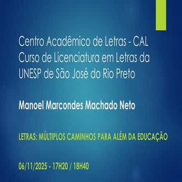 PALESTRA - Centro Acadêmico de Letras / CAL - UNESP.pdf