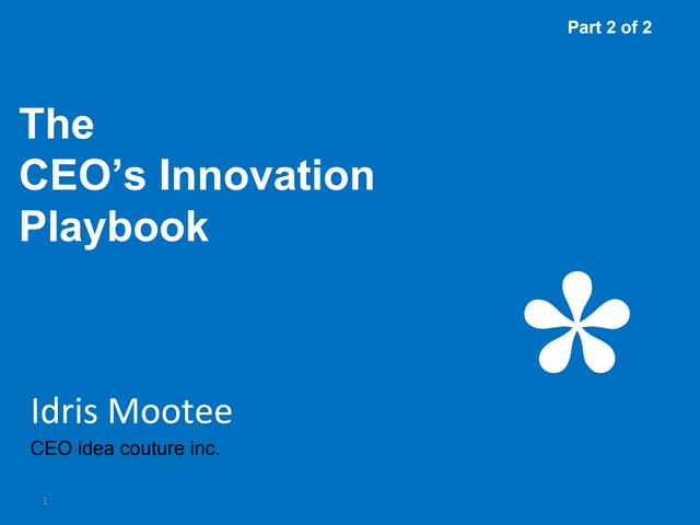 CEO Innovation Playbook Public Short Version Part Two