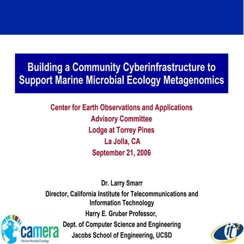 Building a Community Cyberinfrastructure to Support Marine Microbial Ecology ...