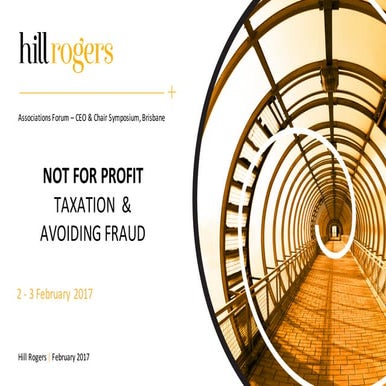 Not for Profit: Avoiding Fraud and Tax Concessions 