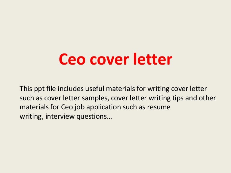 ceo cover letters