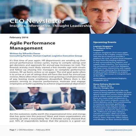 CEO Newsletter - Agile Performance Management
