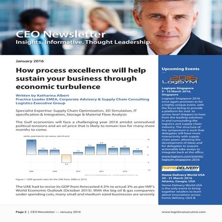 CEO Newsletter - How Process Excellence Will Help Sustain Your Business Throu...