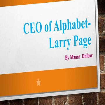 CEO of Alphabet - Larry Page