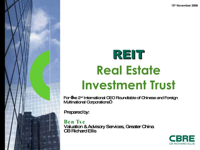Ceo Presentation   Reit