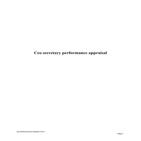 Ceo secretary performance appraisal